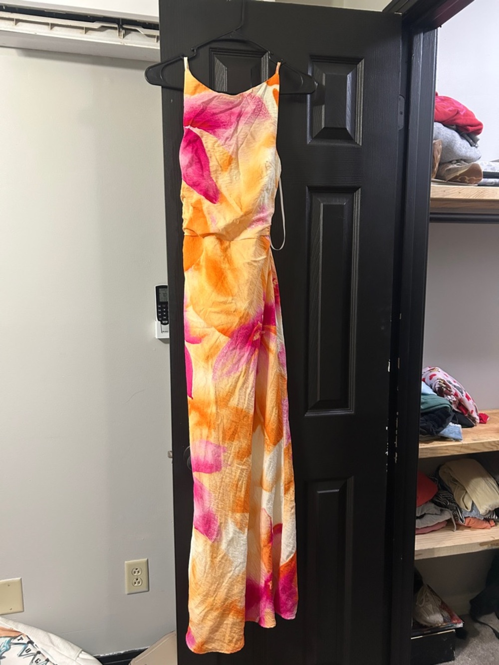 Sleeveless Pink & Orange Floral Maxi Dress for Women